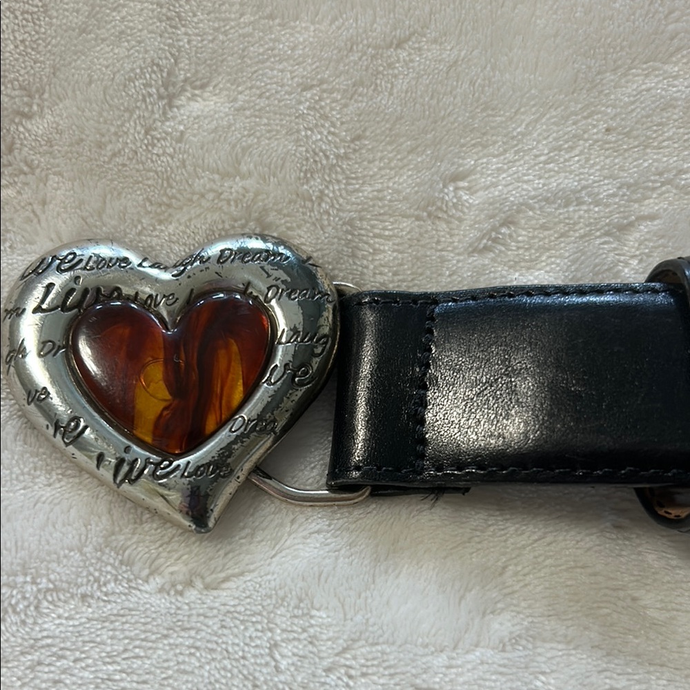 Brighton Silver/ Brown black leather  Belt with Intricate Design